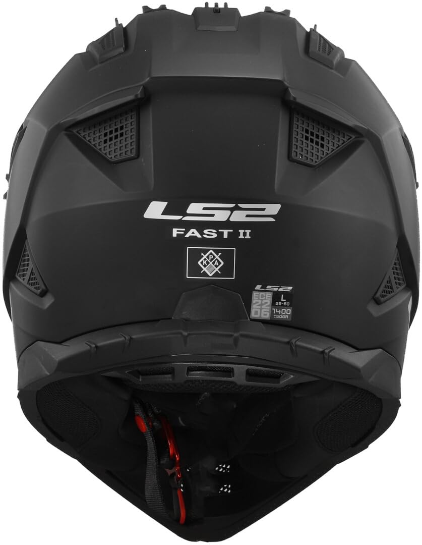 LS2, Casque Moto Cross Fast II Solid Matt Black, XS | Respirant
