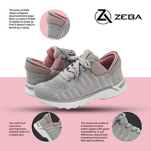 Image of ZEBA Hands Free Slip on Sneakers for Women - Step Up Your Comfort and Style with Perfect Walking Shoes and Fashion Sneakers
