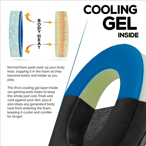 Image of Brainwavz Gaming Earpads Compatible with ATH M50X, Hyper X Cloud, Steelseries Arctis, G Pro X & Many More, with Cooling Gel & Soft Micro Suede for Extra Comfort