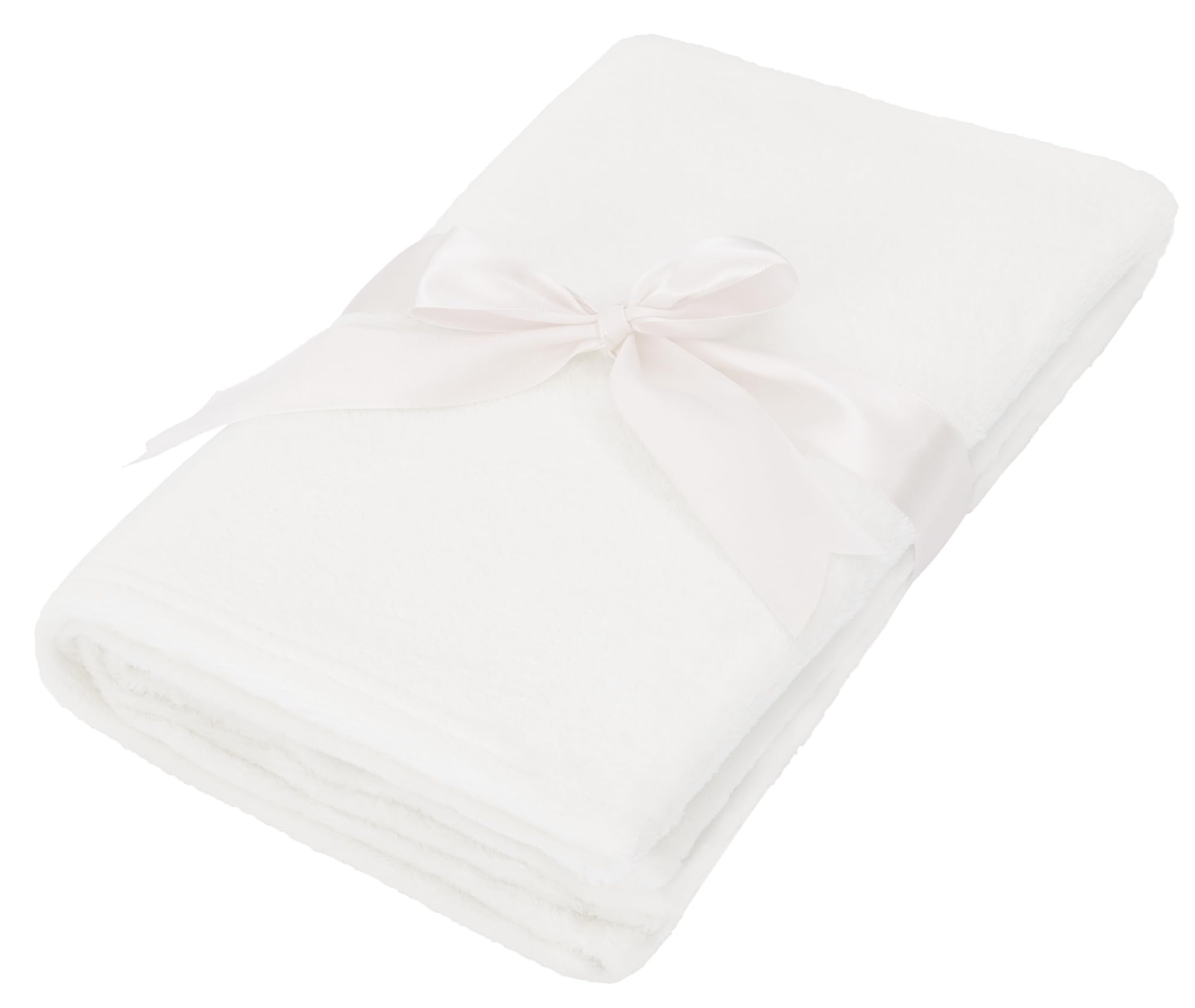 Adore Home Soft Fleece Baby Blanket Plush Flannel Newborn Moses Basket Pram Girl & Boy, White, 60x90cm