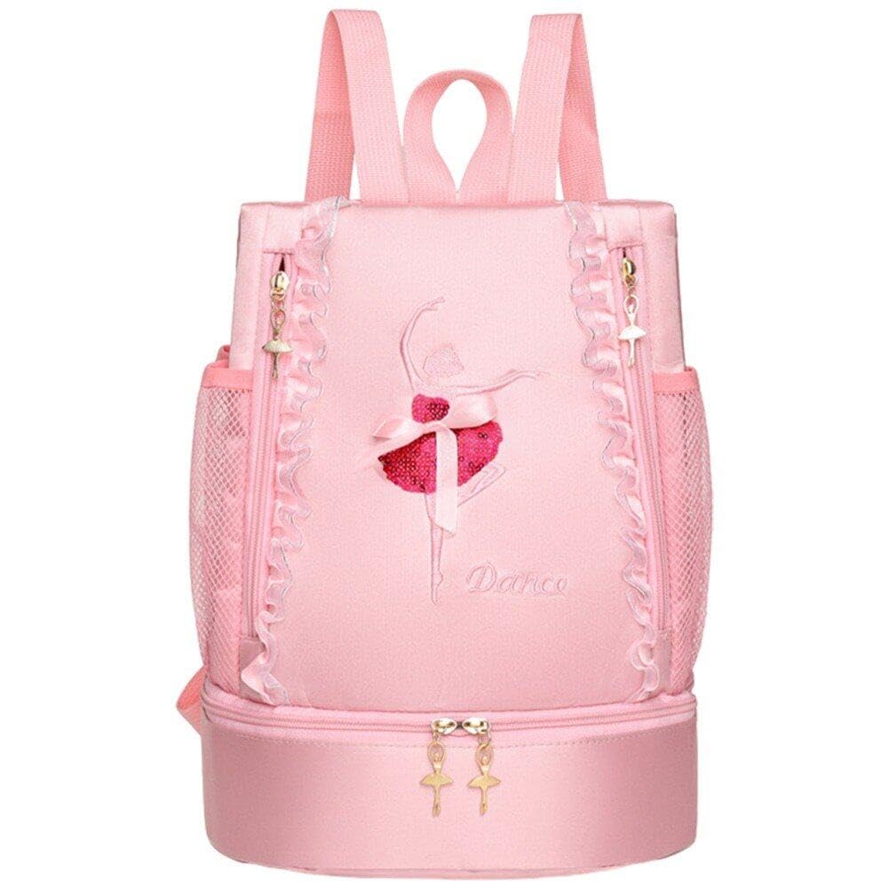 Sanfly Girls Style1 Ballet Dance Bag Pink Shoulder Bag Princess Shoes Dancewear Storage Handbag Tote Backpack For Dancer Kids