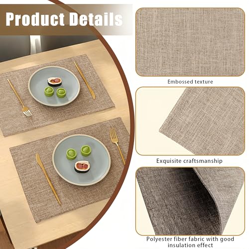 Cotton Place Mats 4 Pcs Place Mats for Table Natural Linen Washable Table Mat Heat Resistant Placemats for Kitchen Restaurant - Image 4