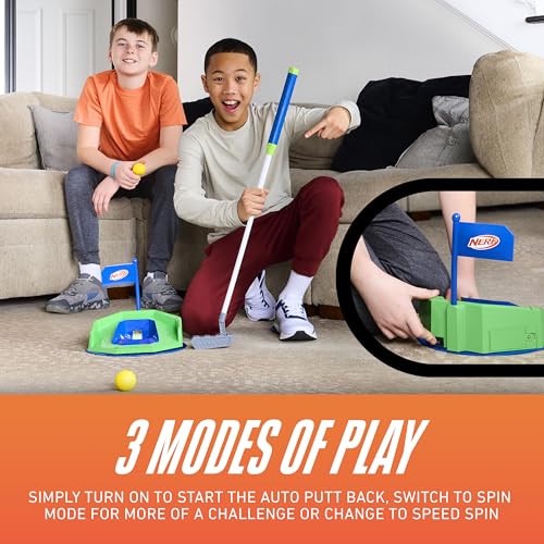NERF Pivot Putt Golf Game - Automatically Fires Back the Golf Balls - 3 Modes of Play - Spin Mode for Challenge Play - Thumbnail 3