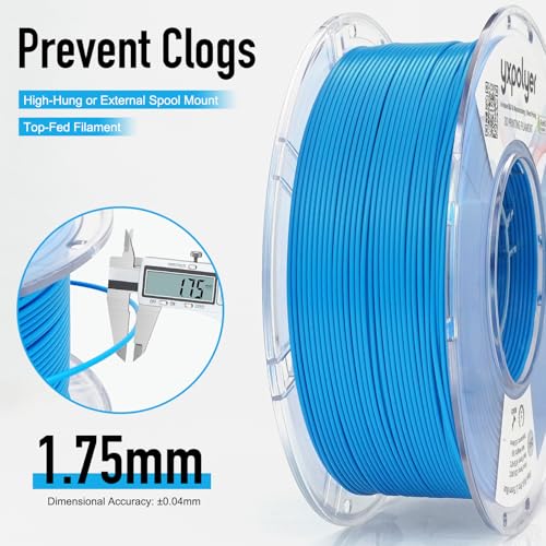 Image of YXPOLYER Flexible PLA Food-Grade Soft PLA 92A 3D Printing Filament 1.75mm 1KG Blue for Bouncy Airless Basketball, Safe Dog Chew Toy, Interactive Pet Ball