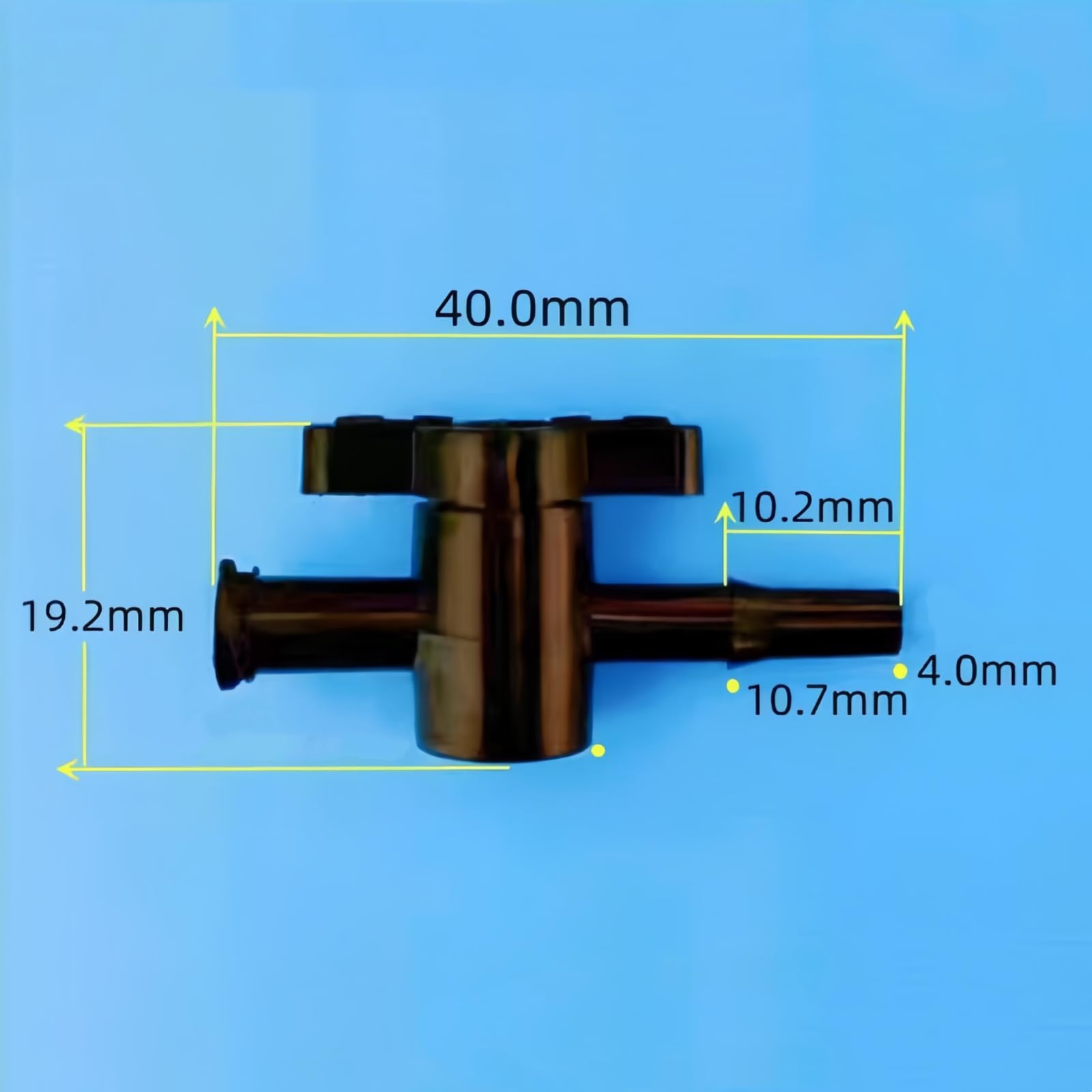Válvula de llave de paso de 2 vías de 100 piezas-conexiones hembra a púas-llave de paso de plástico duradera for laboratorio,(Black)
