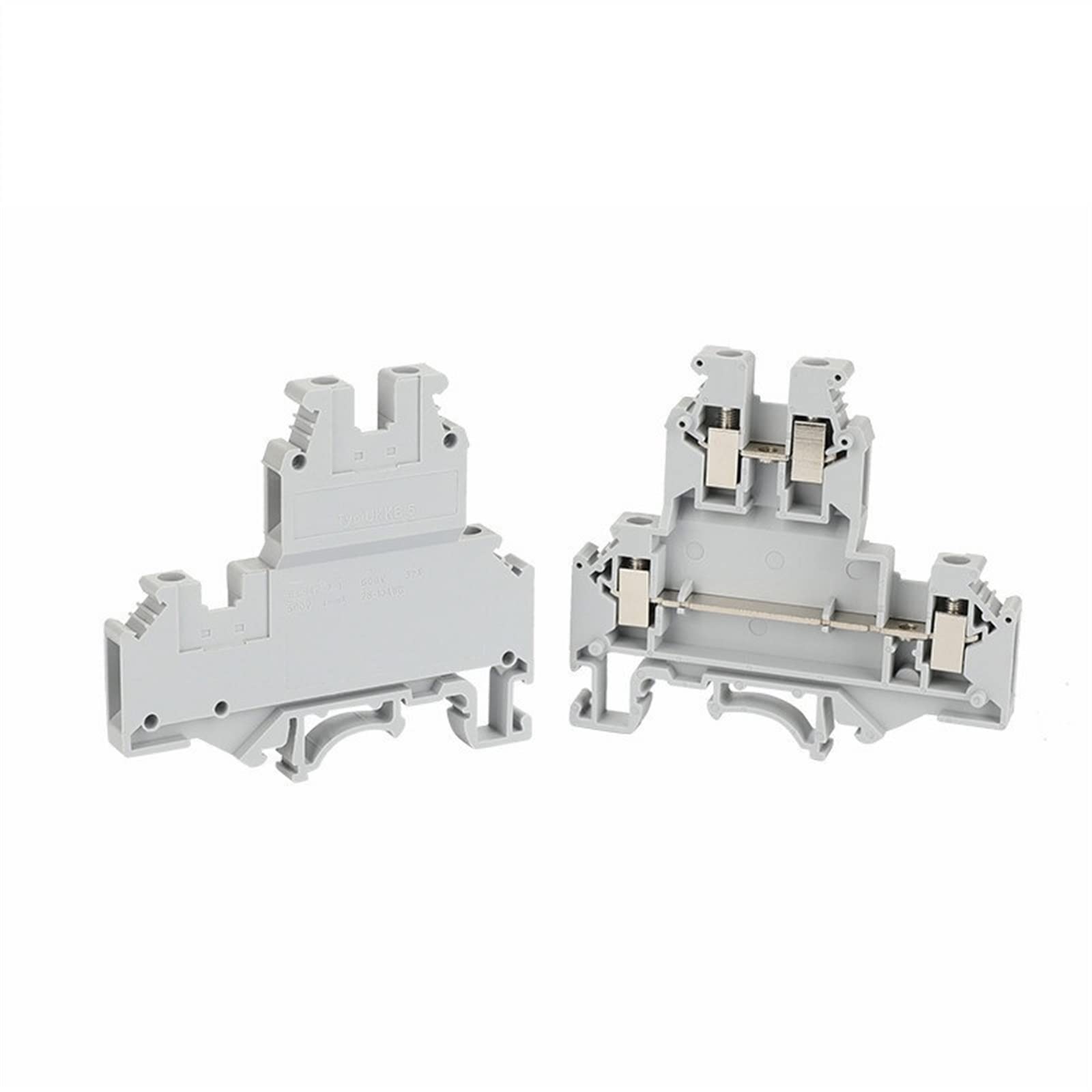saako 10 Pz UKKB5 Vite Universale Doppio Livello 2 Strati 4-Conduttore Spina Filo Connettore Elettrico Rail Morsettiera UKKB 5