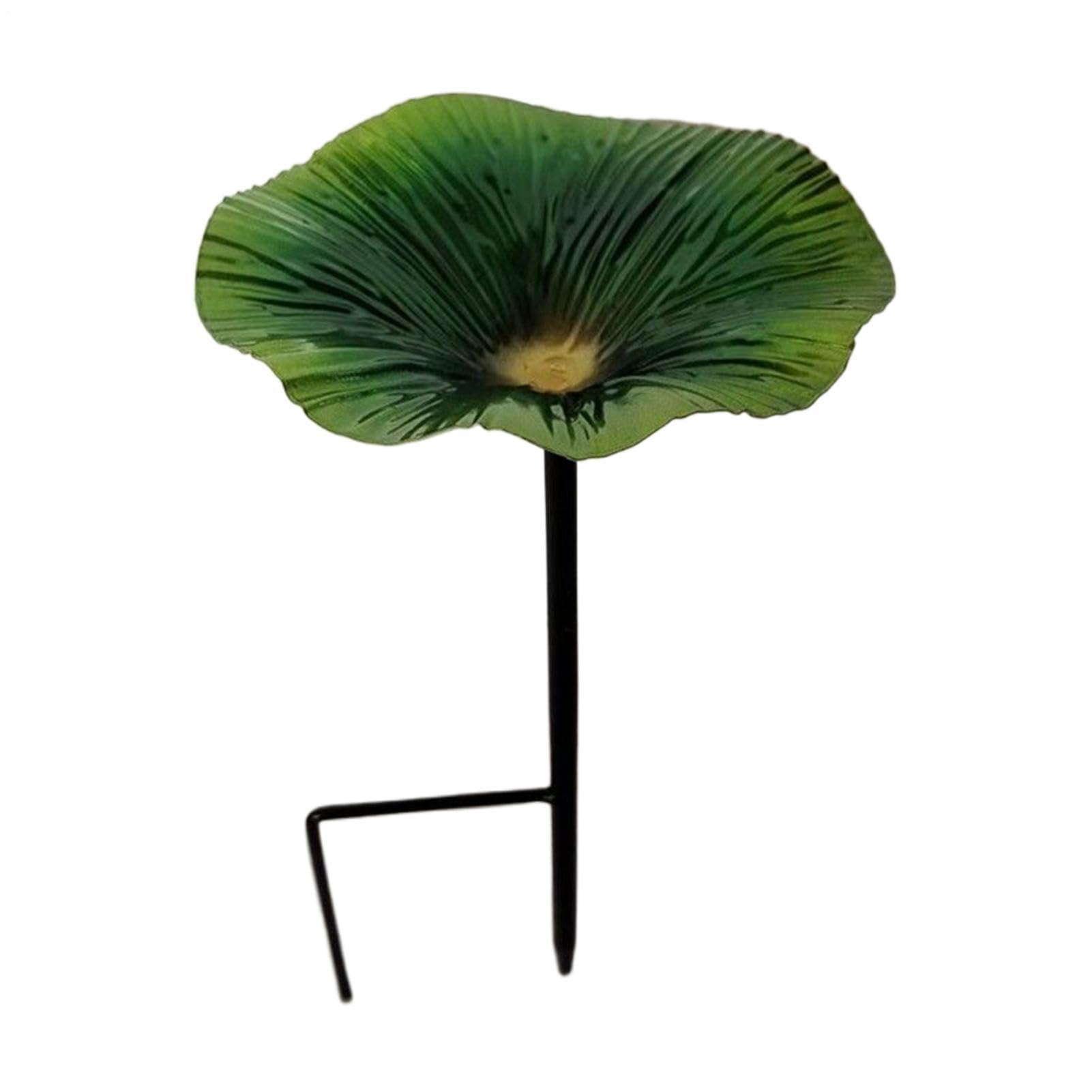 Bird Bath Metal Flower Birds Bath For Garden With Metal Stake Iron Birdbaths Bowl 25x14cm Bird Feeders Free Standing Flower Birds Feeding Station Waterproof Feeders Station Tray