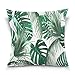 Use7 Housse de coussin décorative carrée - Motif feuilles de palmier tropicales - Vert jungle - Pour canapé-lit (40 x 40 cm) - Double face