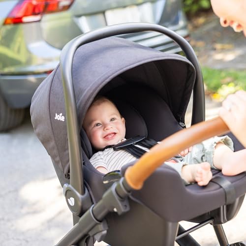 joie ginger and rue travel system  4-in-1 travel system with lightweight baby car seat and an included anti-rebound base for easy install and pramette stroller shale