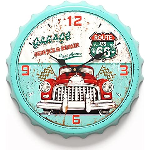 Menterry Bottle Cap Design Iron Retro Wall Clock Cover