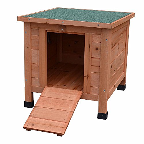 Melko Katzenhaus 50 x 45 x 43 cm mit klappbarem Deckel und Rampe, Winterfest