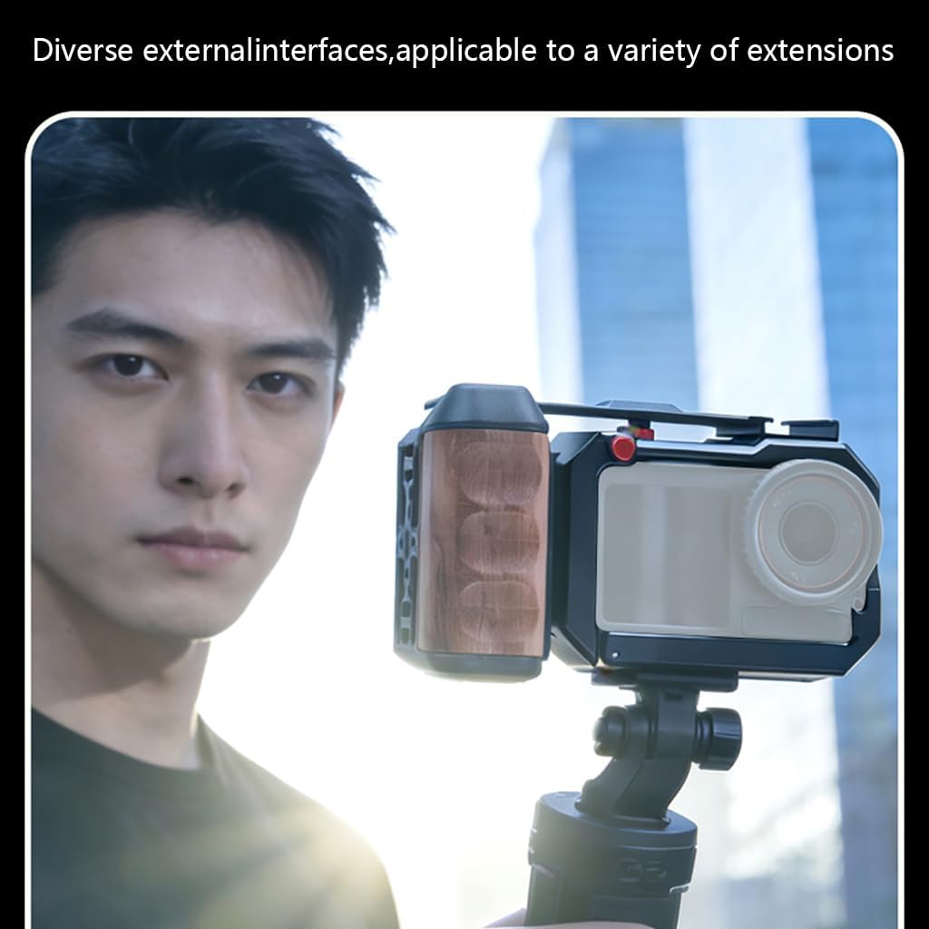 Street Grip Kit,Wooden Magnetic Handle,Compatible with Action 5 Pro/4/3 Action Cameras for Vlogging,Live Streaming and Mobile Photography (Black)