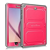 Fintie Samsung Galaxy Tab A 8.0 (2015) Case, Rugged Unibody Dual Layer Hybrid Full Protective Cover with Built-in Screen Protector and Impact Resistant Bumper, Magenta