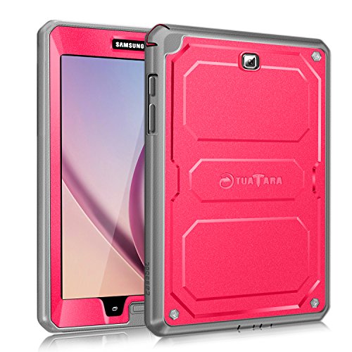 Fintie Shockproof Case for Samsung Galaxy Tab A 8.0 (Previous Model 2015), Rugged Unibody Dual Layer Hybrid Full Protective Cover for Tab A 8.0 SM-T350/P350 2015(NOT Fit 2017/2018 Version), Magenta