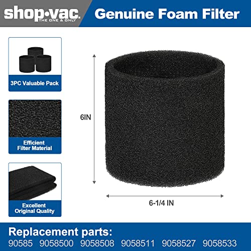 Shop-Vac SV5430005 90107 Paper Disc Filter And 90585 Foam Sleeve Filter, For Most Shop-Vac Wet/Dry Vacuum Cleaners 5 Gallon And Above thumb #3