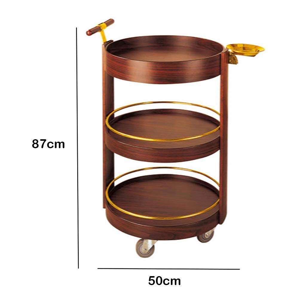 Carro de Bar de Madera para Cocina Carro de Servicio Práctico y Funcal Muebles de Hogar para Bar Exclusivo y Locales Carros de Servicio Estilo Isla