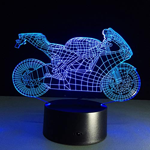 LEDMOMO 3D Lampe Nachtlicht Stimmungslicht Tischlampen Motorrad