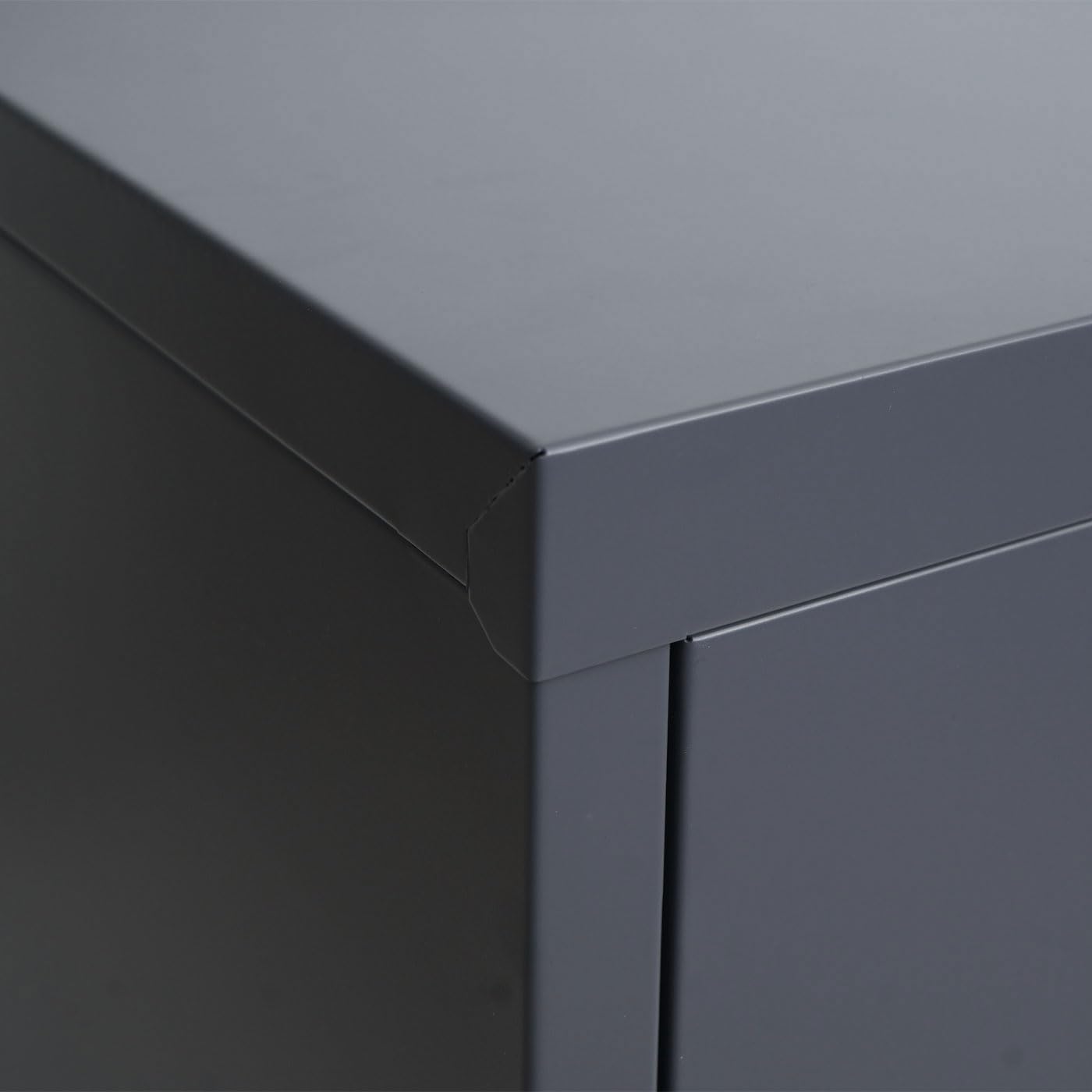 Aktenschrank HWC-O50, Büroschrank Stahlschrank mit Rollen, 2 Türen abschließbar, Stahl 98x80x40cm - dunkelgrau