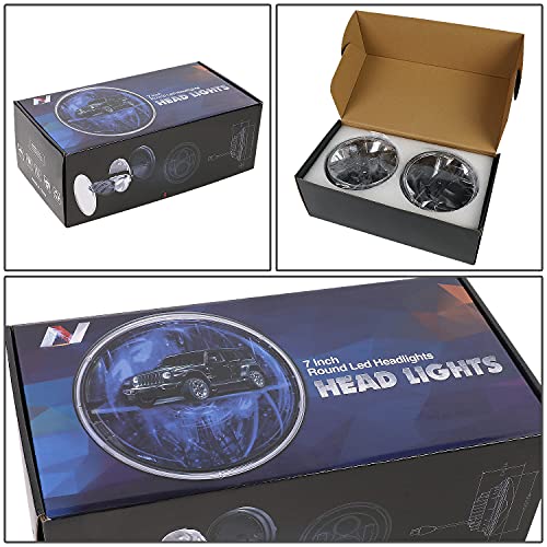 Nuvision Lighting NVL-HL-002 7 Inches Led Headlight High Low Beam Compatible With 97-17 Jeep Wrangler Jk Tj Lj Cj 18 Wrangler Jk thumb #6
