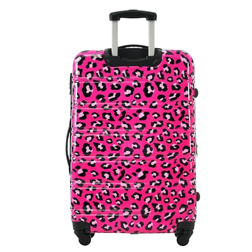 Stylish 3-Piece Hardshell Luggage Set for Travel, Lightweight Design, Expandable Options - Leopard Pattern3