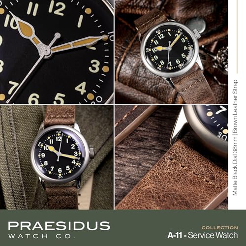 | 𝗔-𝟭𝟭 𝗦𝗲𝗿𝘃𝗶𝗰𝗲 𝗪𝗮𝘁𝗰𝗵 - Men's Wrist Watches - A11, Military - 38/42mm, Assembled in The USA | Automatic, WW2, Gifts for Men3