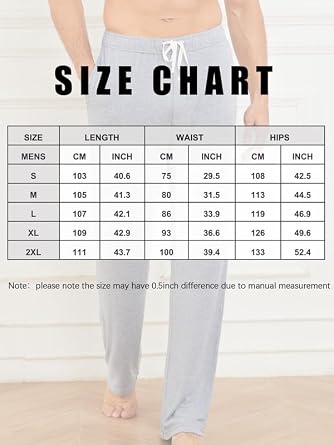 U2SKIIN Mens Pyjama Bottoms Soft Stretch Lounge Pants Relaxed Fit