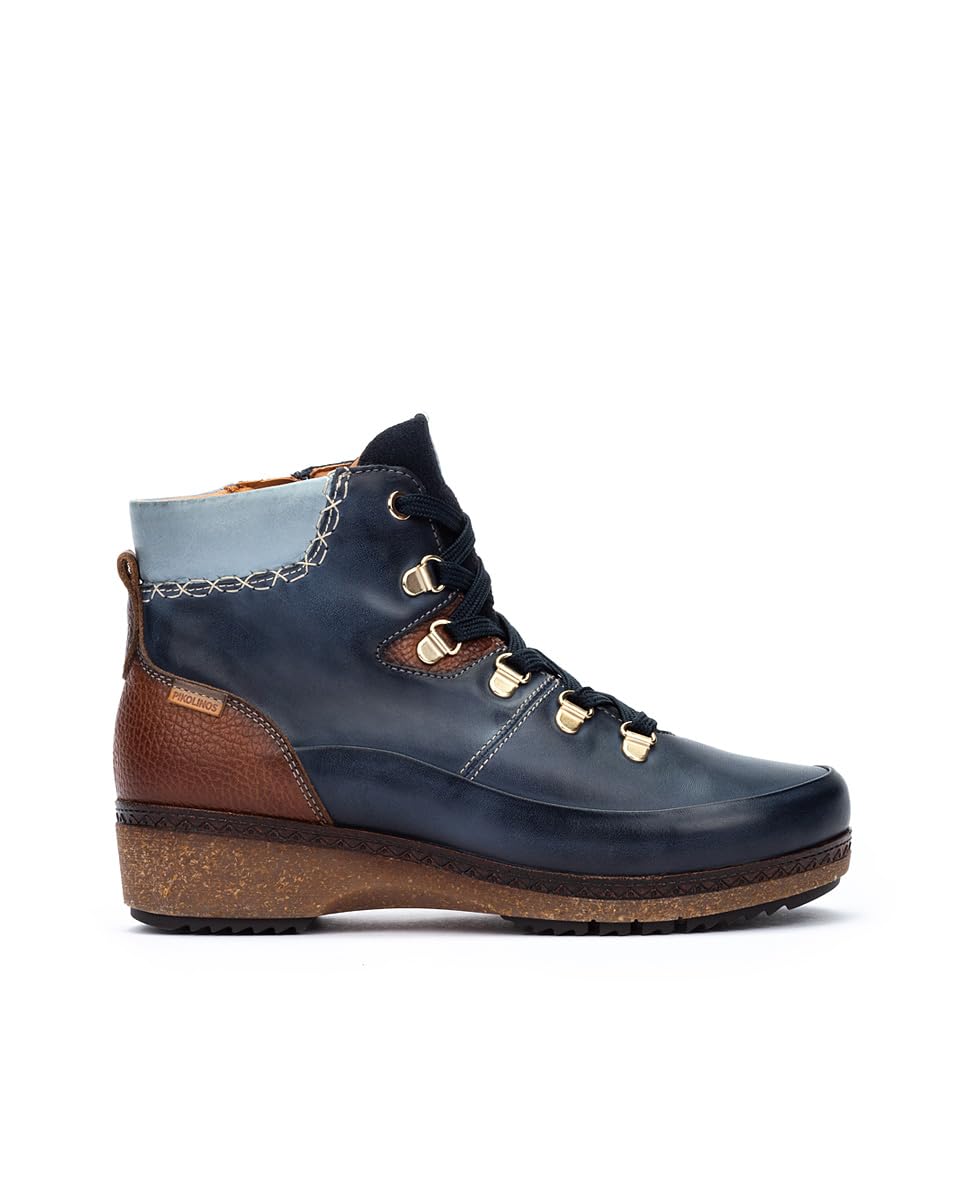 PIKOLINOS Flat Ankle Boots Leather Granada for Woman Blue