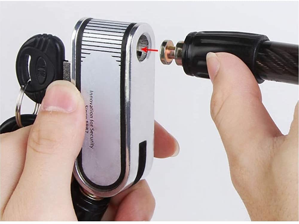 Lucchetto con cavo in acciaio Lucchetto per bicicletta Lucchetto antifurto, lucchetto in acciaio legato, lungo 80 cm, adatto per mountain bike, motocicli, auto elettriche, cancelli