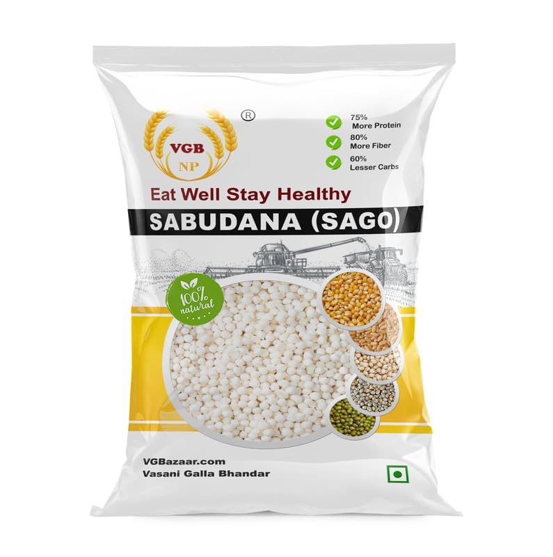 VGBNP Natural Sabudana for Fasting (Sago) Pure Sabudana for Upwas, Tapioca Granules, Sabbakonda Sago (Sagoo for Fasting/javvarisi/nylon sabudana) Healthy & Gluten Free Sabu Dana- 5kg (B0CG9RFXLB) Amazon Price History, Amazon Price Tracker