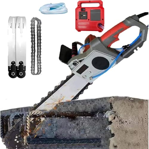 Hydravex Motosierra eléctrica para hormigón, cortadora de muros Manual con Motosierra, cortadora de muros eléctrica con Cadena de Diamante, con supresión de Polvo con alimentación de Agua Depth35cm
