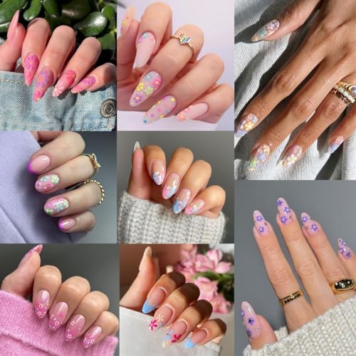30Sheets Flower Nail Art Sticker 3D Self-Adhesive Colorful Flowers Cherry Blossoms Rose Daisy Nail Decals Pink Floral Nail Design Cute Heart Nail Sticker for Kids Girls Women Manicure DIY Decoration - Image 7