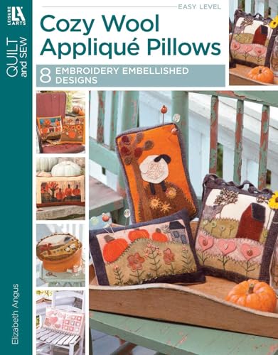 Cozy Wool Appliqué Pillows-8 Embroidery Embellished Designs