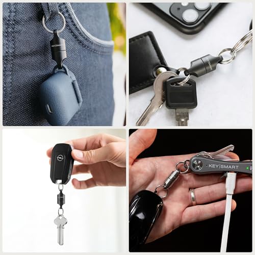 Image of KeySmart MagConnect Magnetic Key Holder for Purse, Key Chains for Car Keys - Detachable Key Ring Quick Release Keychain