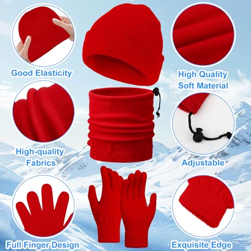 Image of JaGely 150 Pcs Kids Winter Beanies Gloves Scarf Bulk Knit Hat Stretchy Full Fingers Gloves Scarves for Boys Girls (Elegant)