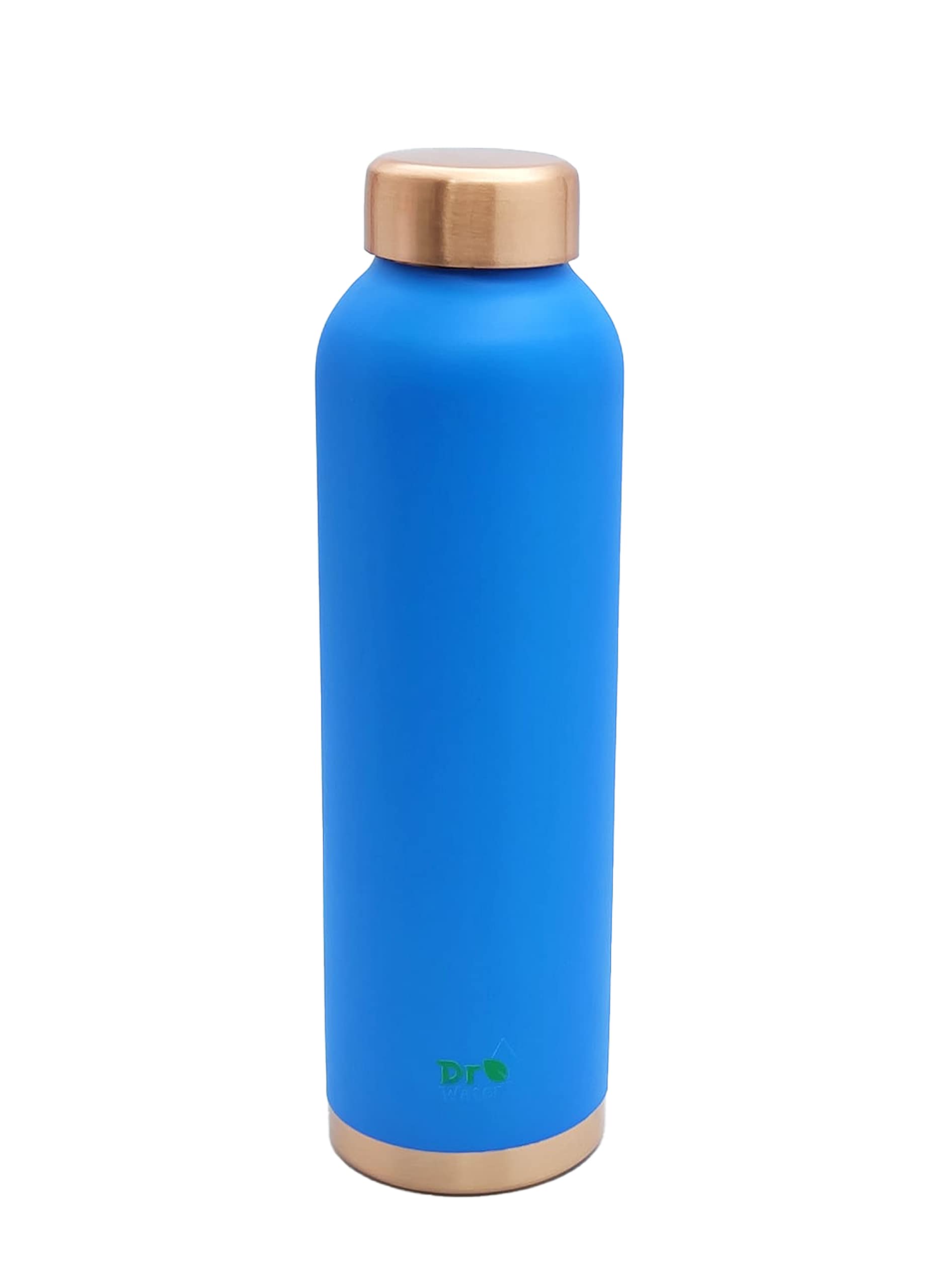 Dr. WaterR Pure Copper Bottle Yuva - 900ml Capacity with Color Coating Layer, Eco-Friendly, Travel Bottle, Gym Bottle, Office Bottle, Ayurveda Benefits (Blue)