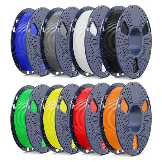 SUNLU High Speed Filamento PLA+2.0，Multicolour Colours,Bobina da 0,25KG, 8 Pack, 2KG Totale. (Nero+Bianco+Grigio+Rosso+Blu+ Verde+Giallo+Arancione)