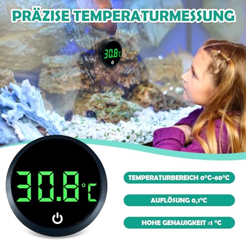 Digital Aquarium Thermometer LED Aquarium Thermometer Fish Tankthermometer Stick On Fish Tanktemperature Gauge High Precision Induction Aquariumthermometer Fishtank Accessorie - Image 2