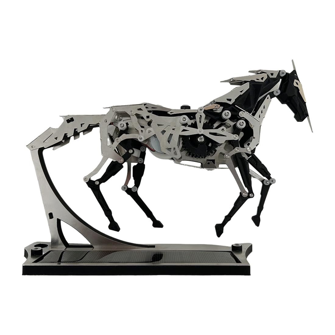 165 pièces - Cheval mécanique 3D en métal à énergie solaire - Modèle de puzzle avec engrenage mobile - Sculpture industrielle - Décoration de bureau - Pour amateurs de modélisme STEM - Adultes