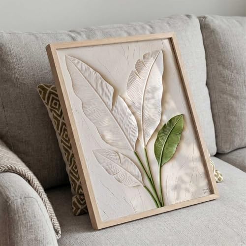 Image of kotart Aesthetic Botanical Art Home Decoration Painting | Leaf Paintings With Frame For Living Room Bed Room Hotel Wall Decor Digital Reprint (14X20 inch)