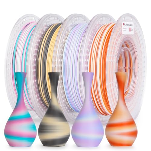 Image of AMOLEN Matte PLA 3D Printer Filament Bundle, Multicolor Gradient Rainbow PLA 1.75mm Pack, Fast Color Change 3D Printing Filament for Most FDM 3D Printer, 200g X 4 Spools