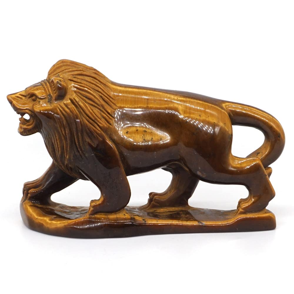 Amazon.co.jp: 天然水晶の原石 オーラ 4 インチ ライオン像 天然宝石