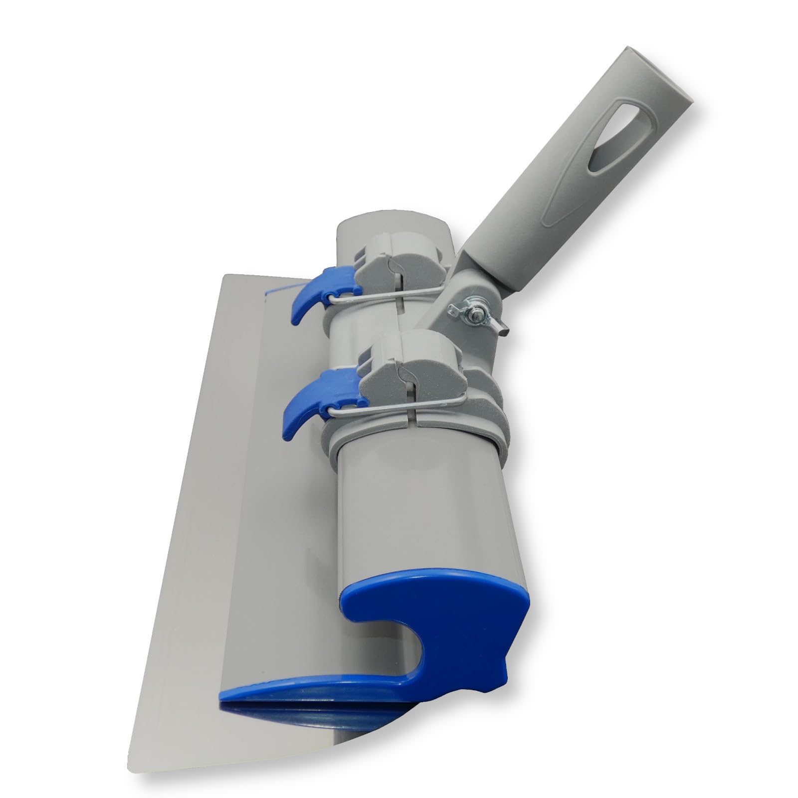 DEWEPRO Spatola per superfici 40 cm con manico pratico e adattatore, con attacco per manico telescopico, spatola larga con lama in acciaio inox sostituibile da 0,3 mm