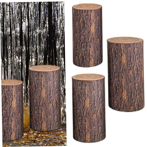 Couvertures de cylindre souche d'arbre déco extensible sans pli pour fête - 3