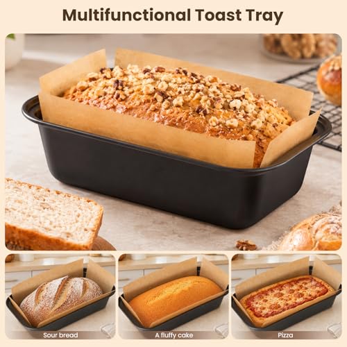 HUAKENER Loaf Pan with Liners Set: 2-Pack Nonstick 9 x 5 Inch Bread Loaf Pan and 100 PCS Loaf Liners for Homemade Bread Cake Sourdough Banana Sandwich Bread by HUAKENER - Image 2