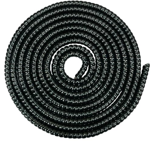 Image of Spiral Cable Protector, 150cm Plastic Cord Organizer for Charging Cables, Headphone and Charger Wire Protection Cover, Universal Device Compatible (Dark-Metalic-Black)