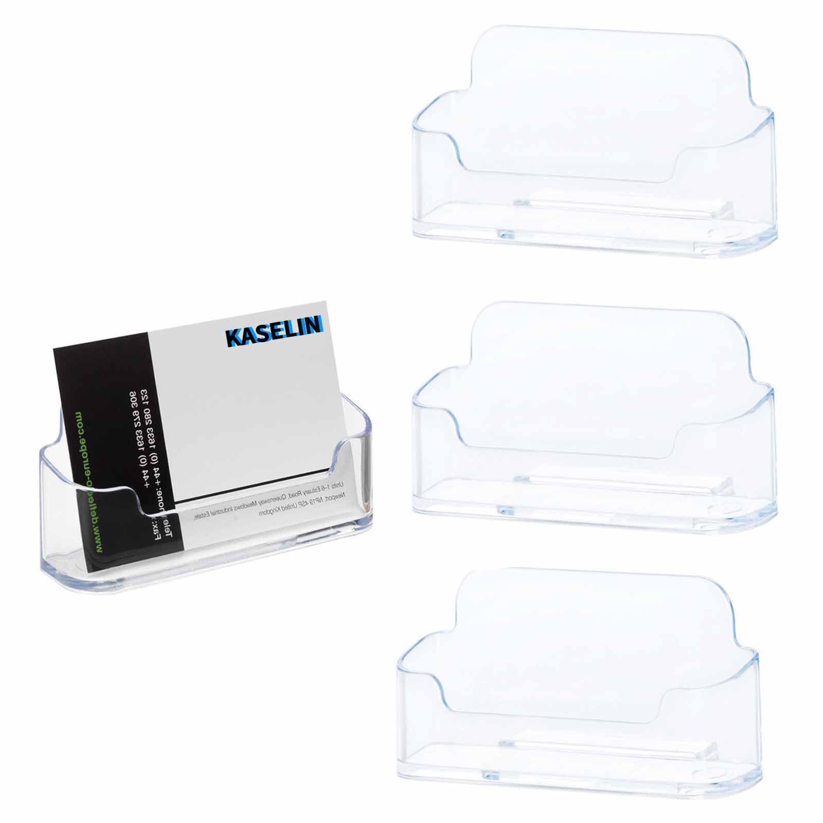 Amazon.co.jp: KASELINN アクリル 卓上名刺スタンド (3個入り) 横置き