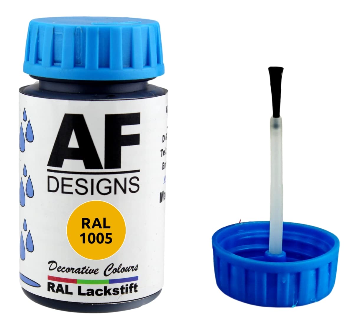Alex Flittner Designs Pisak do lakieru RAL 7003 szary mech jedwabisty matowy 50 ml drewno metal meble łazienka lakier do retuszu lakier naprawczy