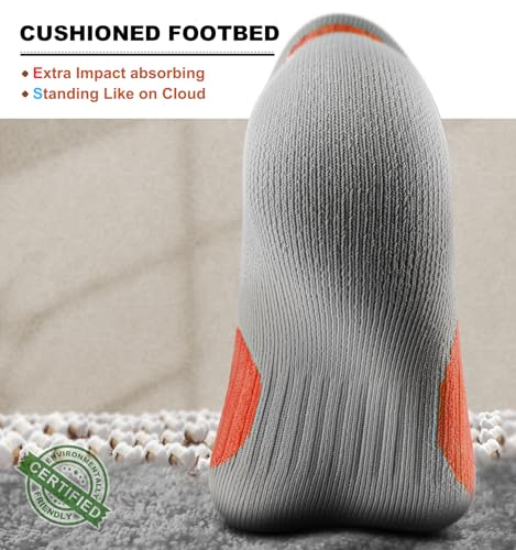 Image of BULLIANT Socks For Women 6Pairs-Womens Athletic Ankle Socks No Show Cushioned for Walking Running-Compression Arch Support