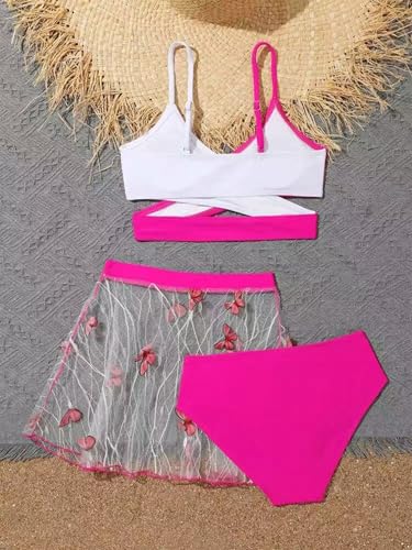 Girls Fashion Bikini Cover up Skirts Set Kids Swimsuit Summer Beach Pool Tankini Bathing Suits4