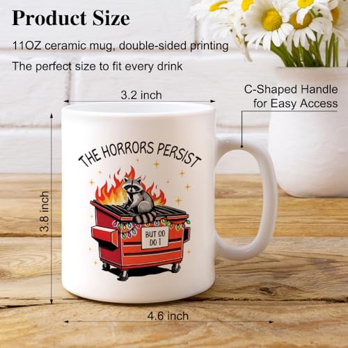 Taza de café XQLZY The Horrors 11 oz porcelana blanca miniatura 2